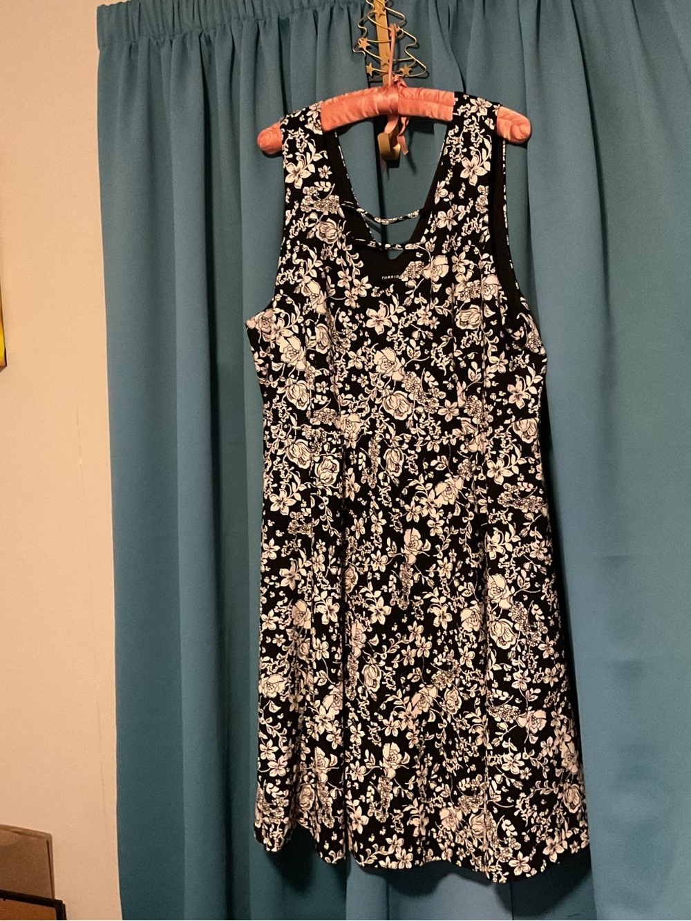 torrid Black and White Floral Fit & Flare Dress